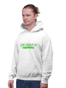 Crossfit, No Pain, No Gain printed activewear white hoodies for winter casual wear specially for Men