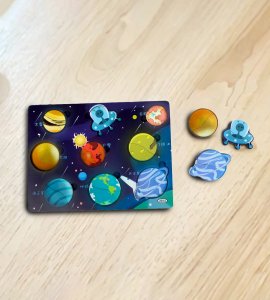 Planets based wooden multicolour puzzle game/ riddle game set specially made for kids