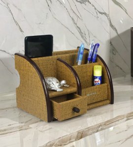 Stylish and elegant wooden pen container/ pencil cup / desk container for home and office decor