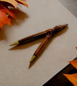 Wooden unique luxury ballpoint broaden long pen/ kalam for writing purposes (Set of 2)