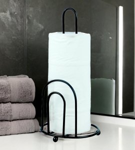 Metal glossy big flip U shaped napkin holder /napkin cubby for dining table and kitchen (black)