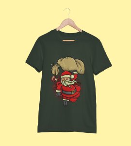 Santa Claus -round crew neck cotton tshirts for men