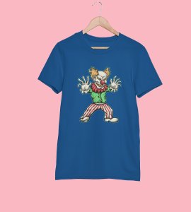 Clown -printed round crew neck youth-oriented cotton tshirts for men