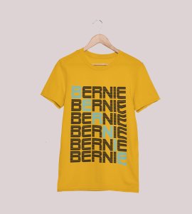 Vertical text- Bernie (6 times) -round crew neck cotton tshirts for men