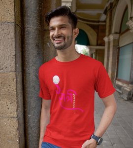 Noh ratri printed unisex adults round neck cotton half-sleeve red tshirt specially for Navratri festival/ Durga puja