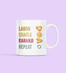 Festive Feast Coffee Mug - Ladoo, Chakli, Karanji & Repeat