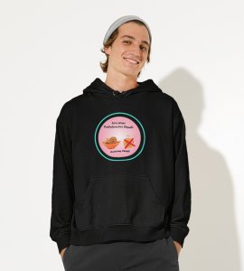 Let's have pollution free diwali printed diwali themed black Hoodie specially for diwali festival
