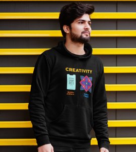 Creativity text printed diwali themed black Hoodie specially for diwali festival