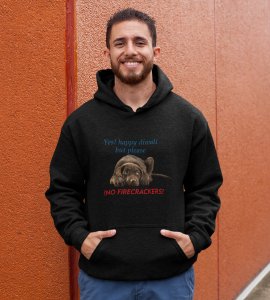 No harm to animal, diwali themed black Hoodie specially for diwali festival