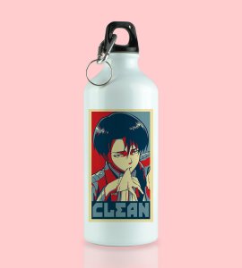 Rogue Elegance: Levi Ackerman Illustrated Sipper Bottle