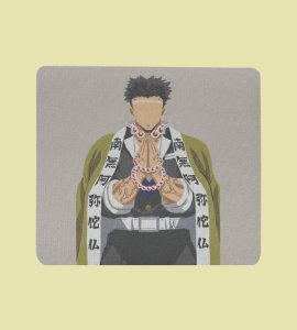 "Pillar of Power: Gyomei Himejima's Stone Hashira Art - Exclusive Mouse Pad"