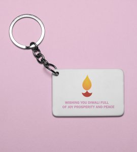 Diwali Wishes Keychain - Full of Joy, Prosperity, and Peace(Pack Of 2)
