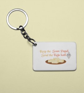 Diwali Sweets Delight Keychain - Keep the Sonpapdi, Send the Kaju Katli(Pack Of 2)