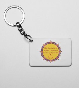 May the Light of Diwali Brighten Each Day of Your Life Keychain(Pack Of 2)