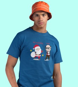 Corporate Santa: Funny Printed T-shirt (Blue) Best Gift For Secret Santa
