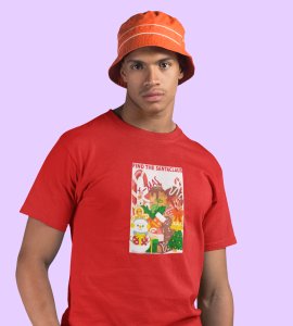 Find The Santa : Beautifully Crafted T-shirt (Red) Perfect Gift For Kids