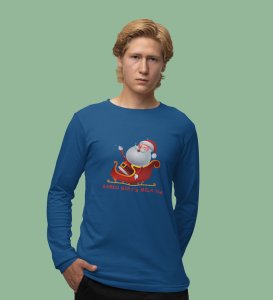 Lovely Santa: Cute And Beautiful DesignedFull Sleeve T-shirt Blue Best Gift For Boys Girls