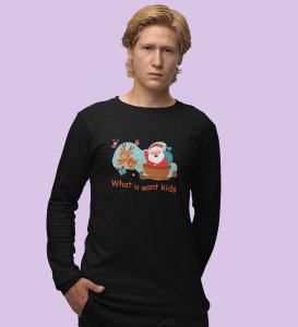 Santa's Sledge: Most Liked DesignedFull Sleeve T-shirt Black Best Gift For Boys Girls