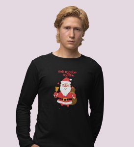 Generous Santa: Elegantly DesignedFull Sleeve T-shirt Black Best Gift For Boys Girls