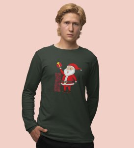 Funniest Santa : Funniest DesignerFull Sleeve T-shirt Green Perfect Gift For Kids