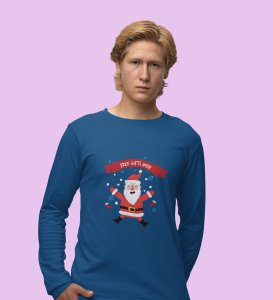 Happiest Santa Ever: Beautifully CraftedFull Sleeve T-shirt Blue Perfect Gift For Kids