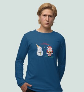 Snowman Chatters: Funny DesignedFull Sleeve T-shirt Blue Best Gift For Boys Girls