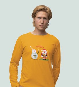 Snowman Chatters: Funny DesignedFull Sleeve T-shirt Yellow Best Gift For Boys Girls