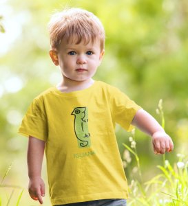 Intelligent Iguana, Boys Printed Crew Neck tshirt (yellow)
