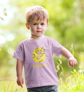 Homely Horse, Boys Round Neck Printed Blended Cotton Tshirt (purple)