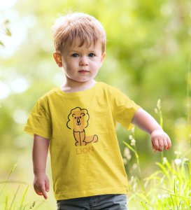 Lazy Lion, Boys Printed Crew Neck tshirt (yellow)