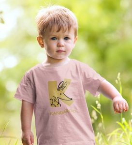 Kangaroo, Printed Cotton Tshirt (baby pink) for Boys