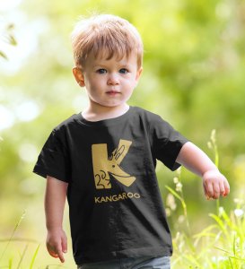 Kangaroo, Printed Cotton Tshirt (black) for Boys