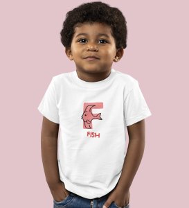 Fishy Fish, Printed Cotton Tshirt (White) for Boys