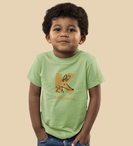 Kangaroo, Printed Cotton Tshirt (Olive) for Boys