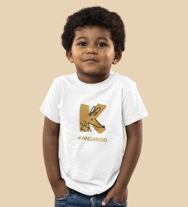 Kangaroo, Printed Cotton Tshirt (White) for Boys