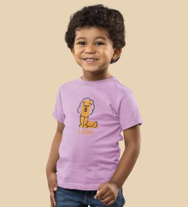 Lazy Lion, Boys Printed Crew Neck Tshirt (Purple)