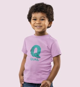 Quacky Quail, Boys Round Neck Blended Cotton Tshirt (Purple)
