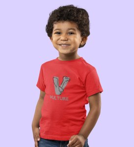 Vulture, Boys Round Neck Printed Blended Cotton Tshirt (Red)
