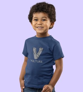 Vulture, Boys Round Neck Printed Blended Cotton Tshirt (Navy blue)