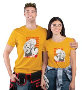 You Are My Man/You Are My Baby Girl Printed (Yellow) T-shirts For Couples