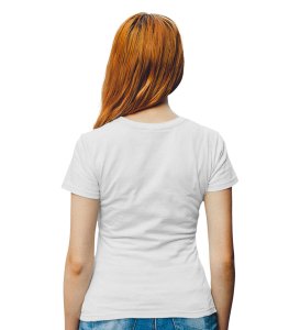 Adventure Awaits White Round Neck Cotton Half Sleeved Women's T-Shirt with Printed Graphics