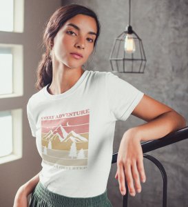 HopOfferFirst Step Black Round Neck Cotton Half Sleeved Women's T-Shirt with Printed Graphics