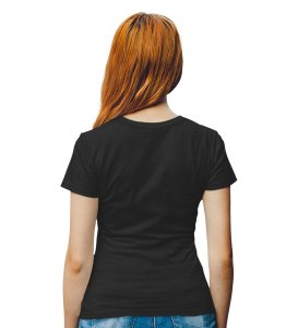 HopOfferRedwood Black Round Neck Cotton Half Sleeved Women's T-Shirt with Printed Graphics