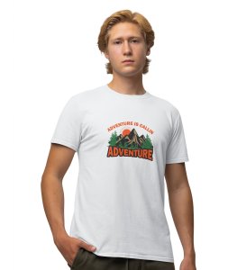 JD.TRENDS It's Callin White Round Neck Cotton Half Sleeved Men's T-Shirt with Printed Graphics
