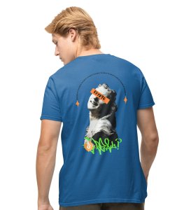 To The Moon Wings Blue Round Neck Cotton Half Sleeved Mens TShirt with Printed Graphics