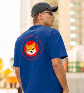 Just Buy Wings Blue Round Neck Cotton Half Sleeved Men's T Shirt with Printed Graphics