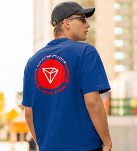 Tron Holder Wings Blue Round Neck Cotton Half Sleeved Men's T Shirt with Printed Graphics