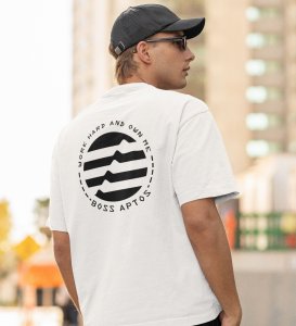 Own Me Wings White Round Neck Cotton Half Sleeved Men's T Shirt with Printed Graphics