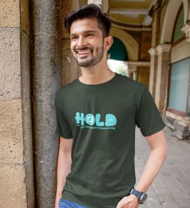 Next Millionaire Wings Green Round Neck Cotton Half Sleeved Men's T Shirt with Printed Graphics