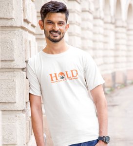 You Hand Your Future Wings White Round Neck Cotton Half Sleeved Men's T Shirt with Printed Graphics